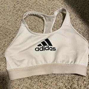 Adidas White Racerback Sports Bra